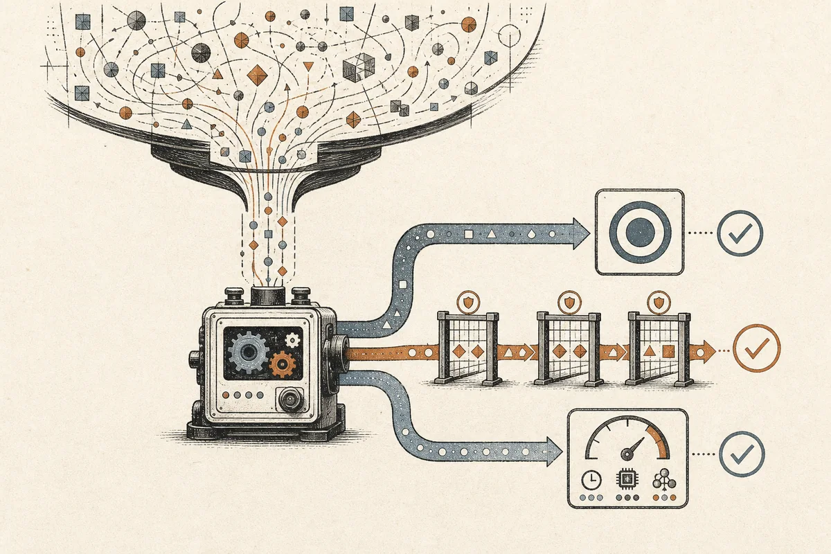 AI-generated editorial illustration for “Why agent distillation needs separate success, constraint, and cost metrics”