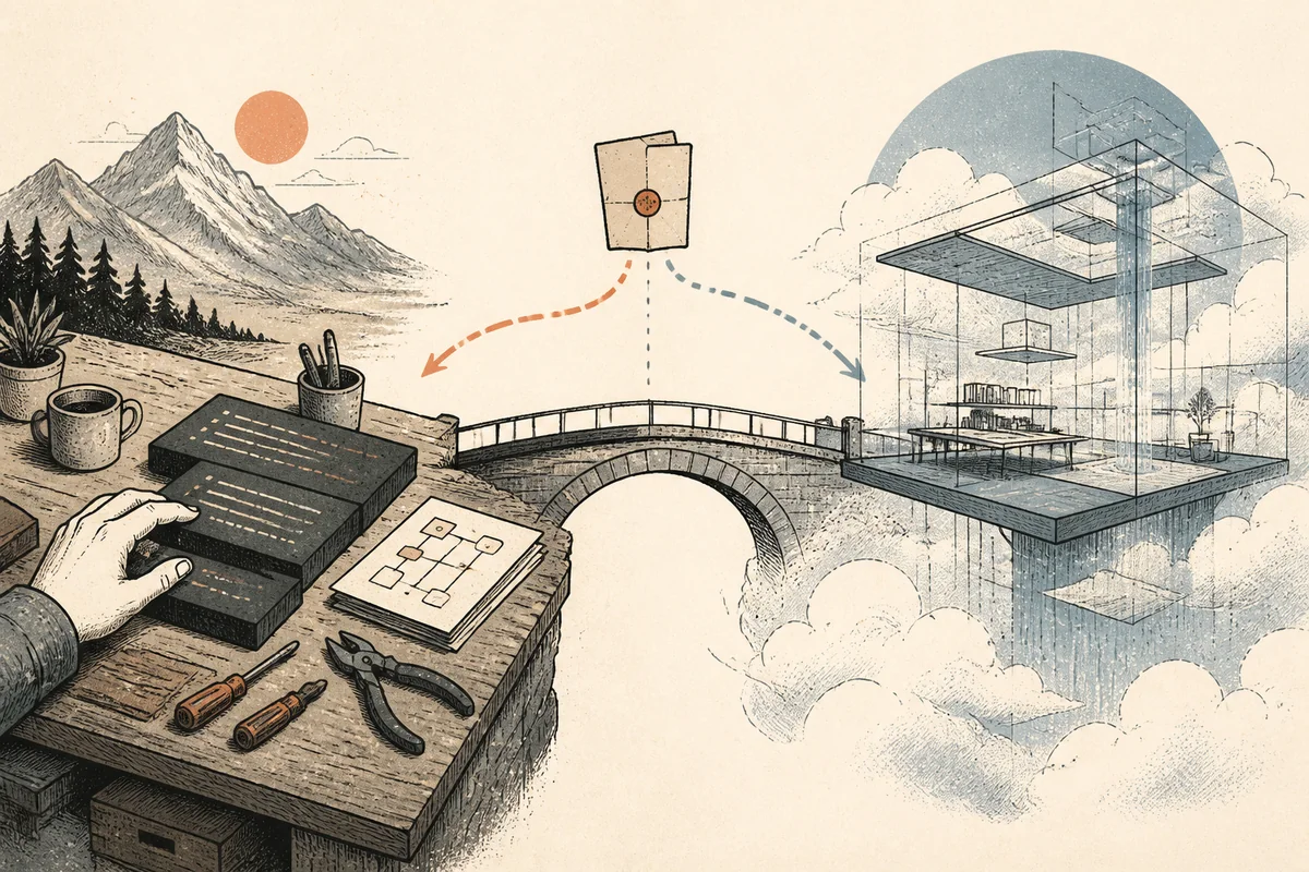 AI-generated editorial illustration for “Codex cloud vs Codex CLI: which surface for which work”